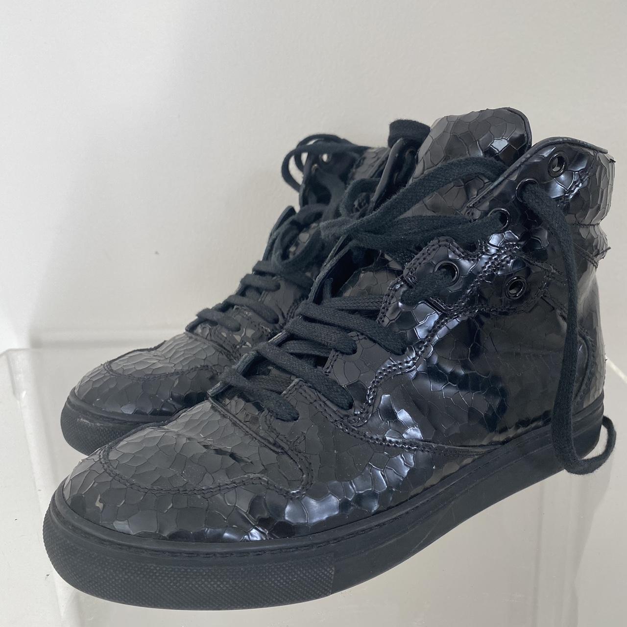 Balenciaga high top crack patent leather Depop