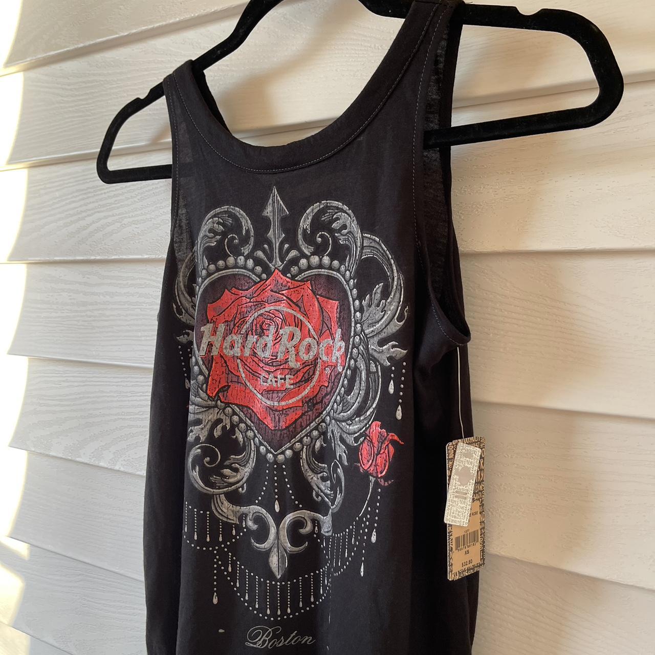 Hard Rock Cafe Women's Red and Black Vest Depop