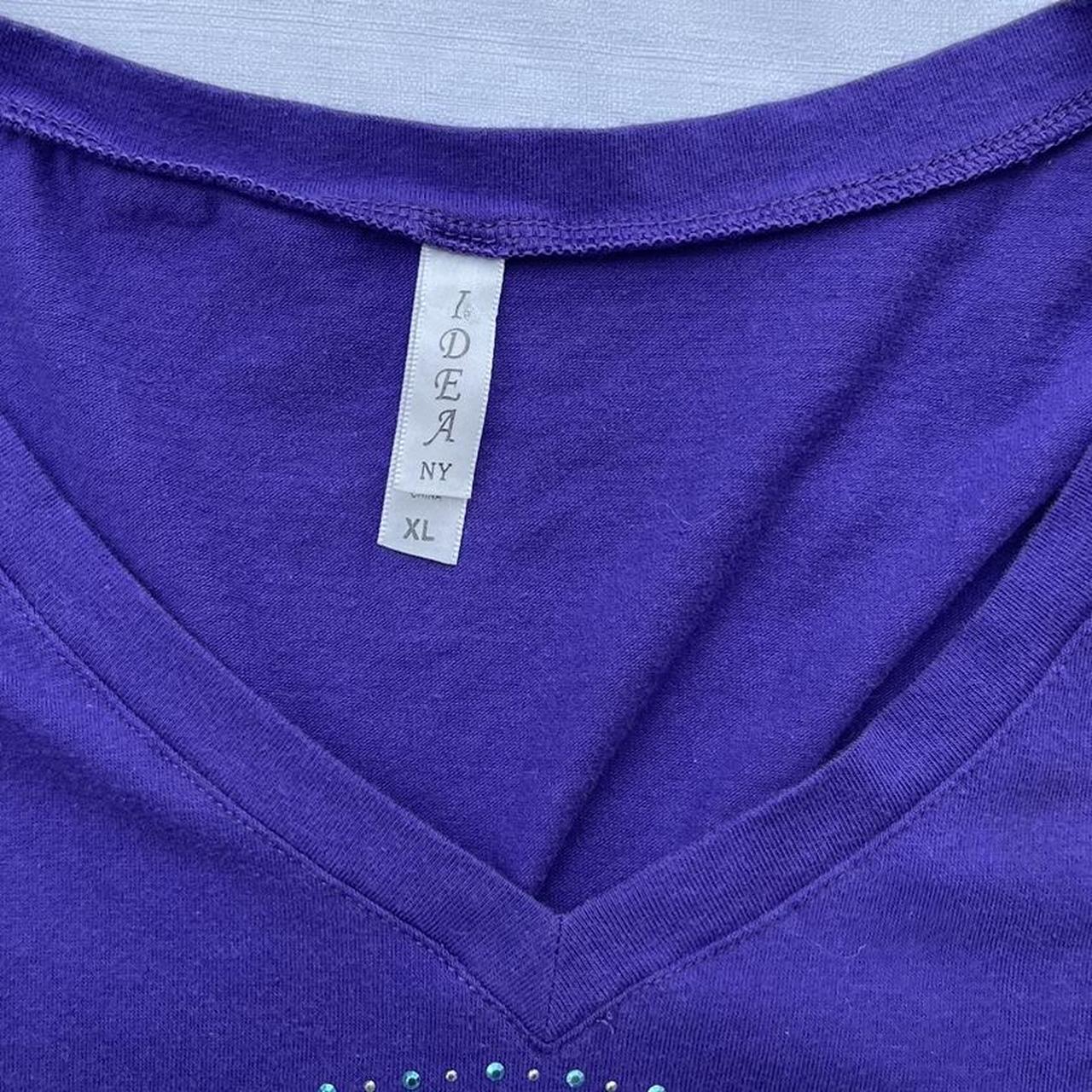 Y2K purple bedazzled new york shirt. Tagged as a... - Depop