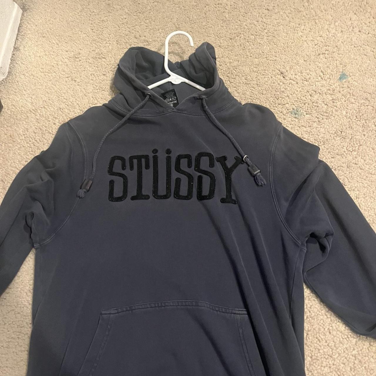 Stüssy Men's Navy Hoodie | Depop