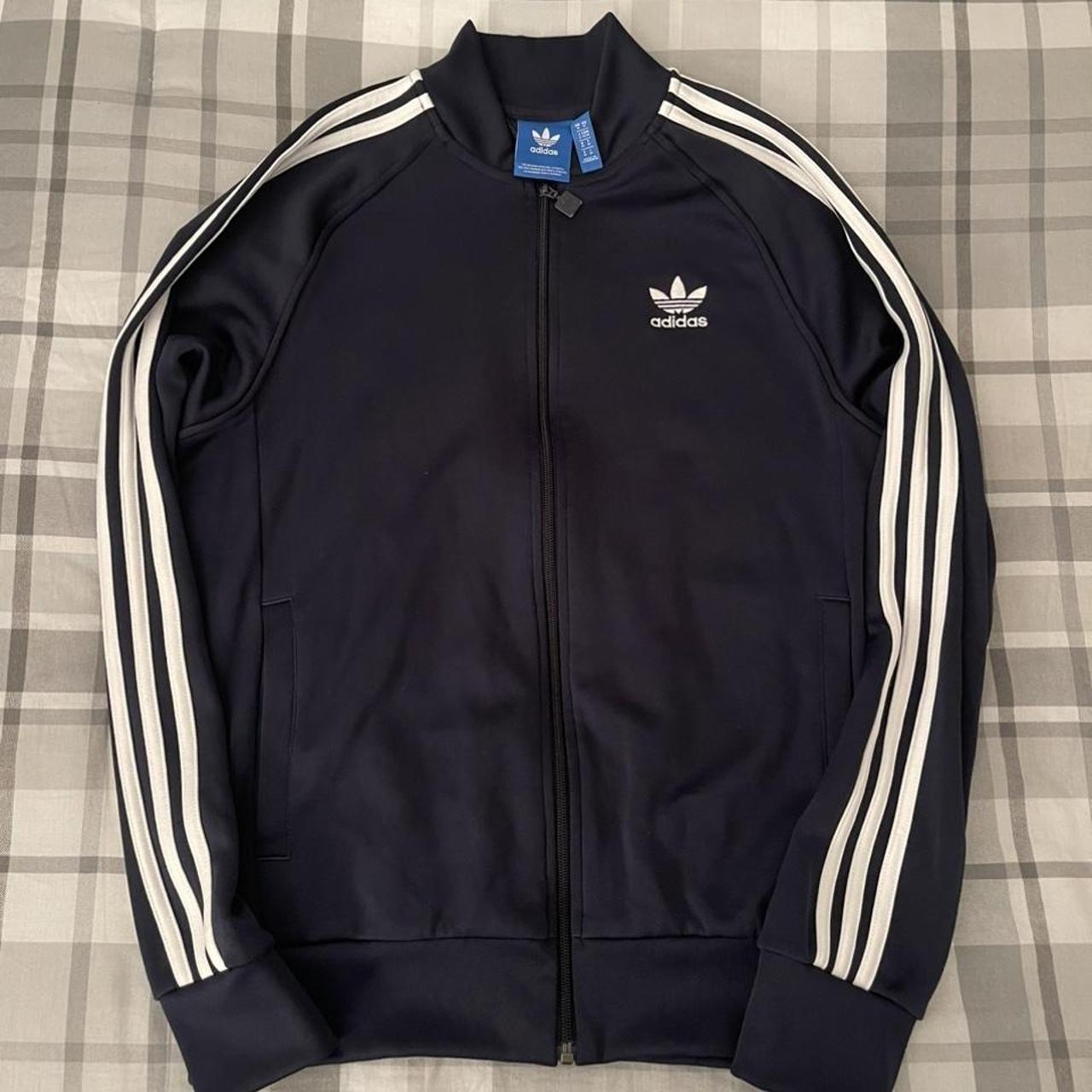 Adidas Superstar Track Jacket in Navy Classic... - Depop