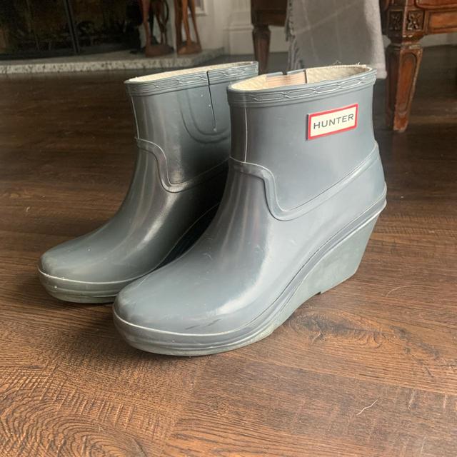 Ankle wedge deals rain boots