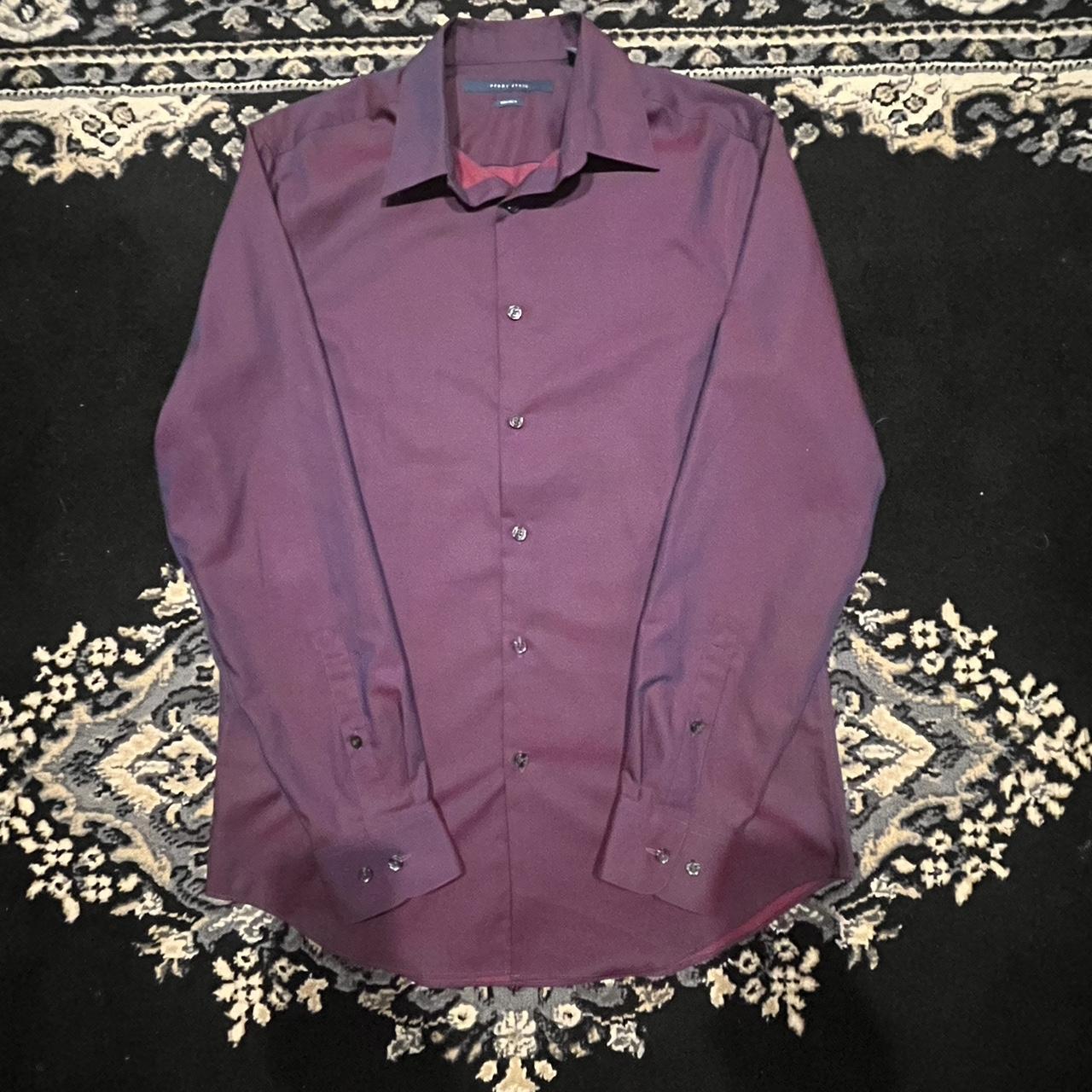 トップス 90's PERRY ELLIS silk shirt \"purple!!\" Vintage Perry Ellis Purple Shirt - Etsy