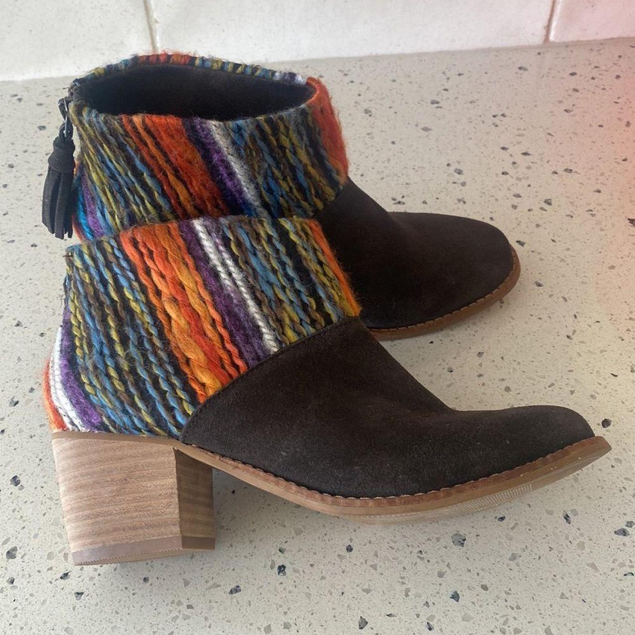 Toms Leila Ankle Boots Booties Chocolate Suede... - Depop