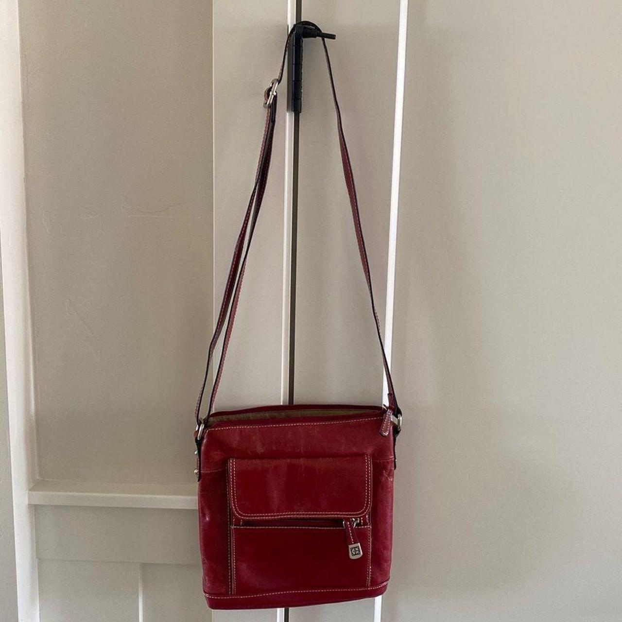 pre loved giani bernini red leather purse has a lot - Depop