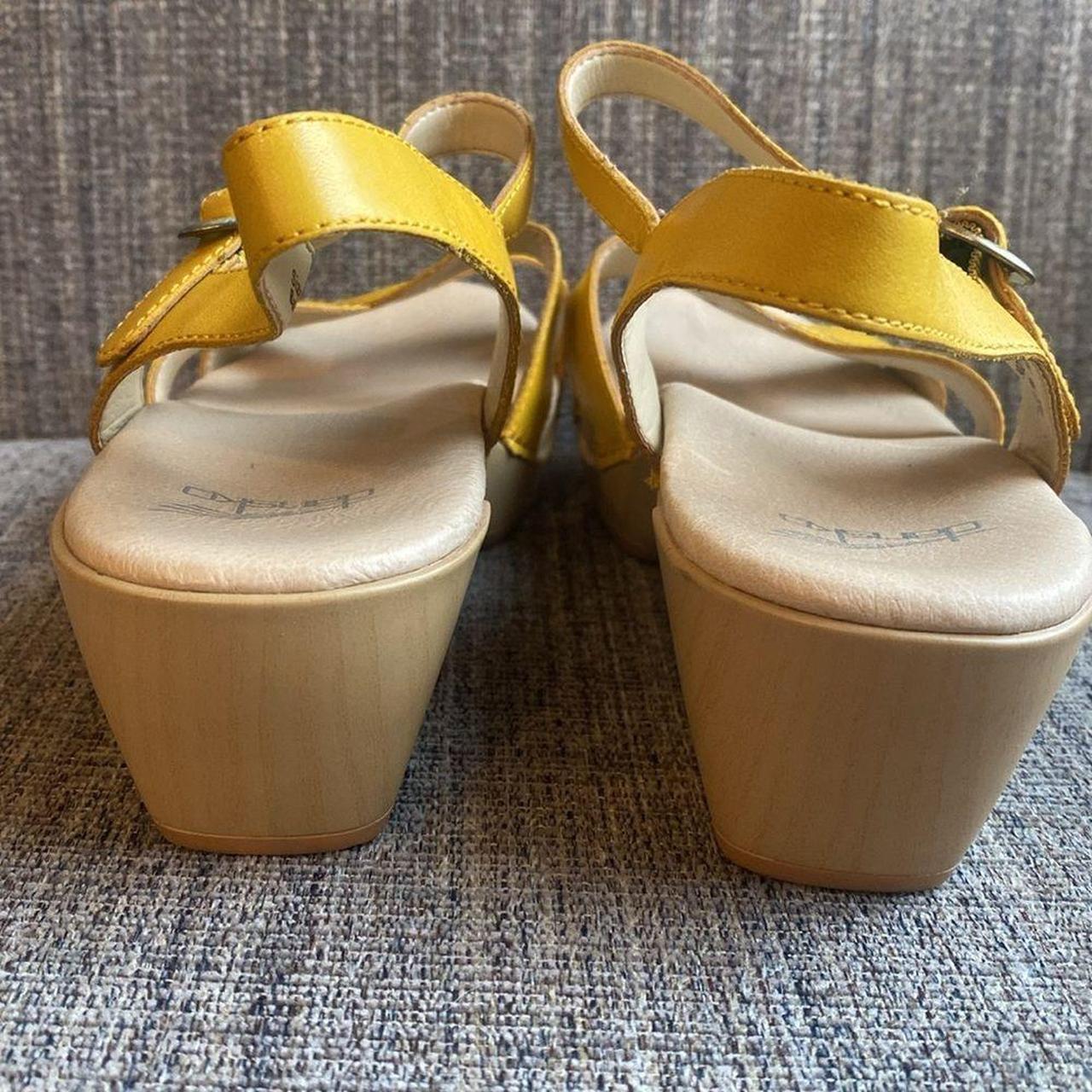 Dansko Karmen Yellow Leather Comfort Sandals Depop