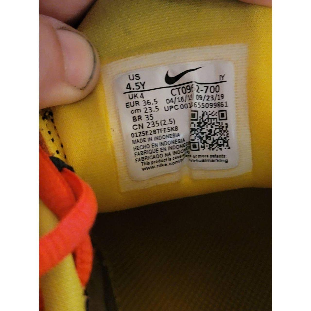 Hot Nike Air Max Plus Kids Yellow Sunset Tiger Athletic Sneaker Shoes Size 4.5Y