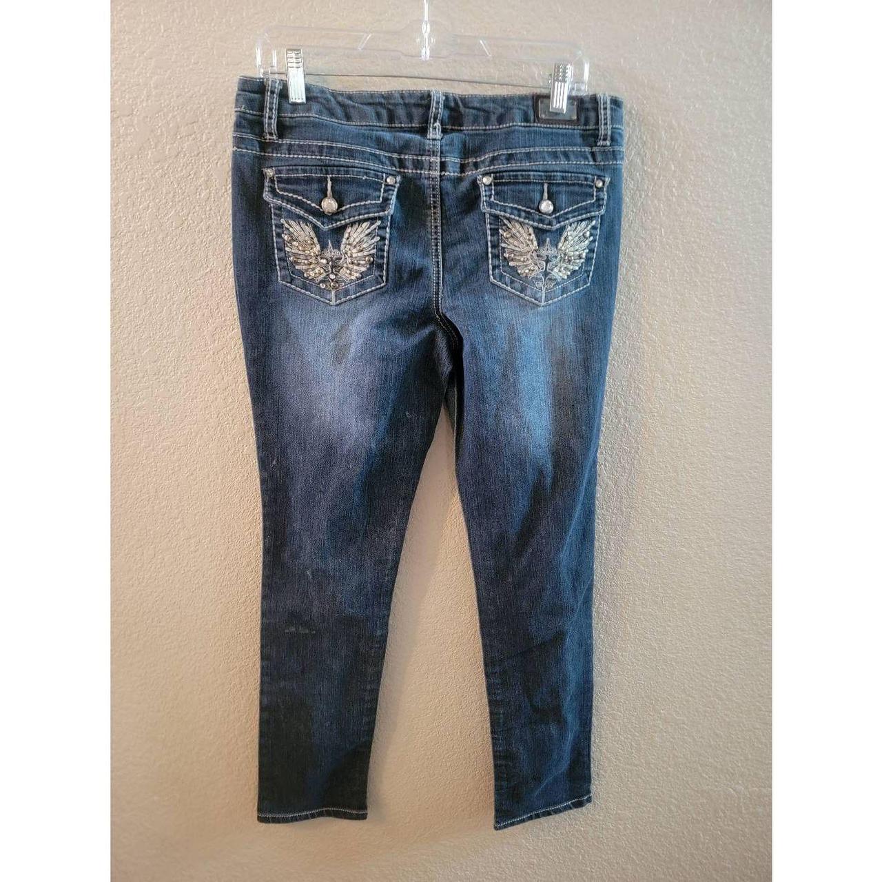 Earl Jeans Womens Denim Jeans Straight Leg Blue Wash