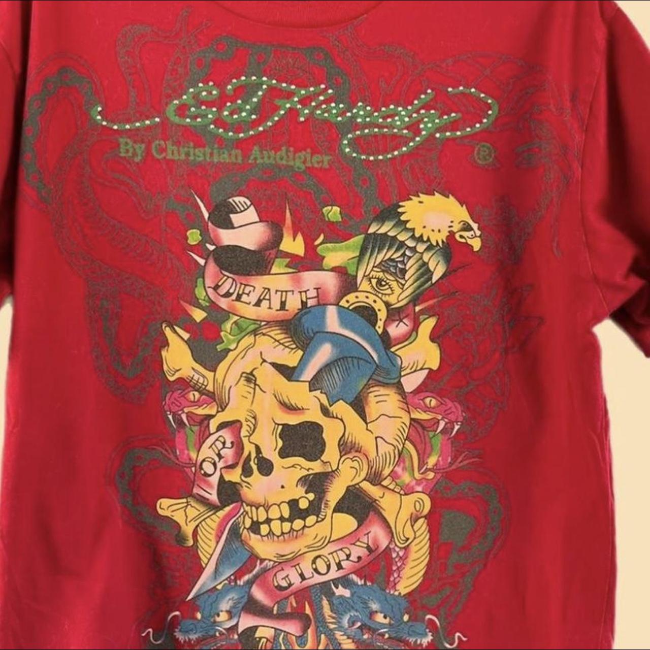 ed hardy tee fits like a large #edhardy #emo #y2k... - Depop