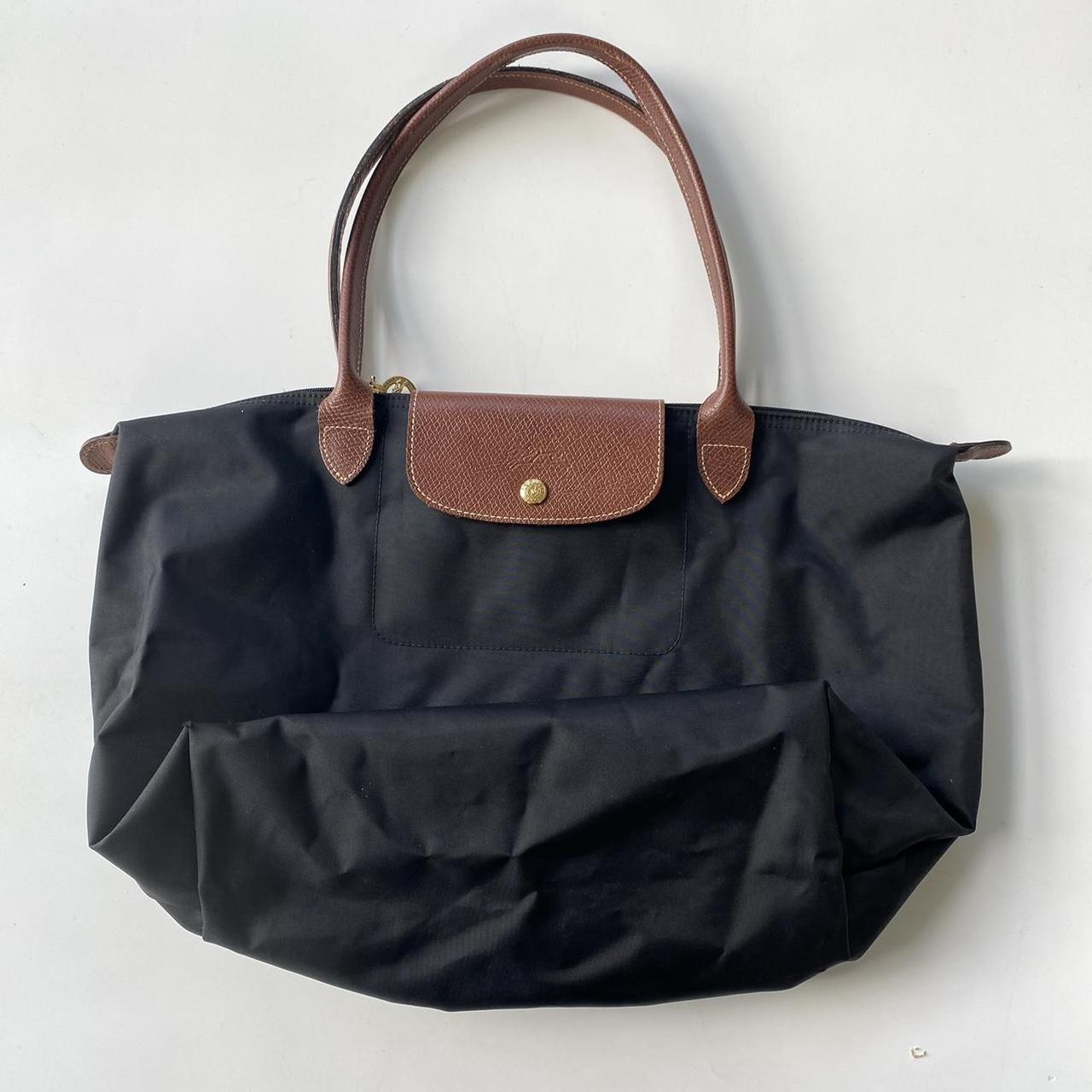 Vintage leather Longchamp bucket bag. Fits so much - Depop