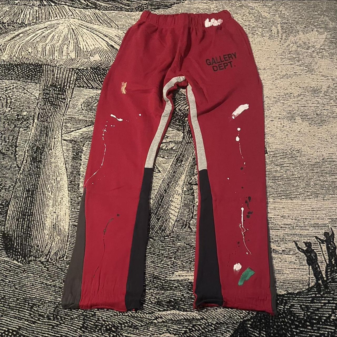 Gallery Dept. Sweatpants red/grey/navy with paint 🎨 - Depop