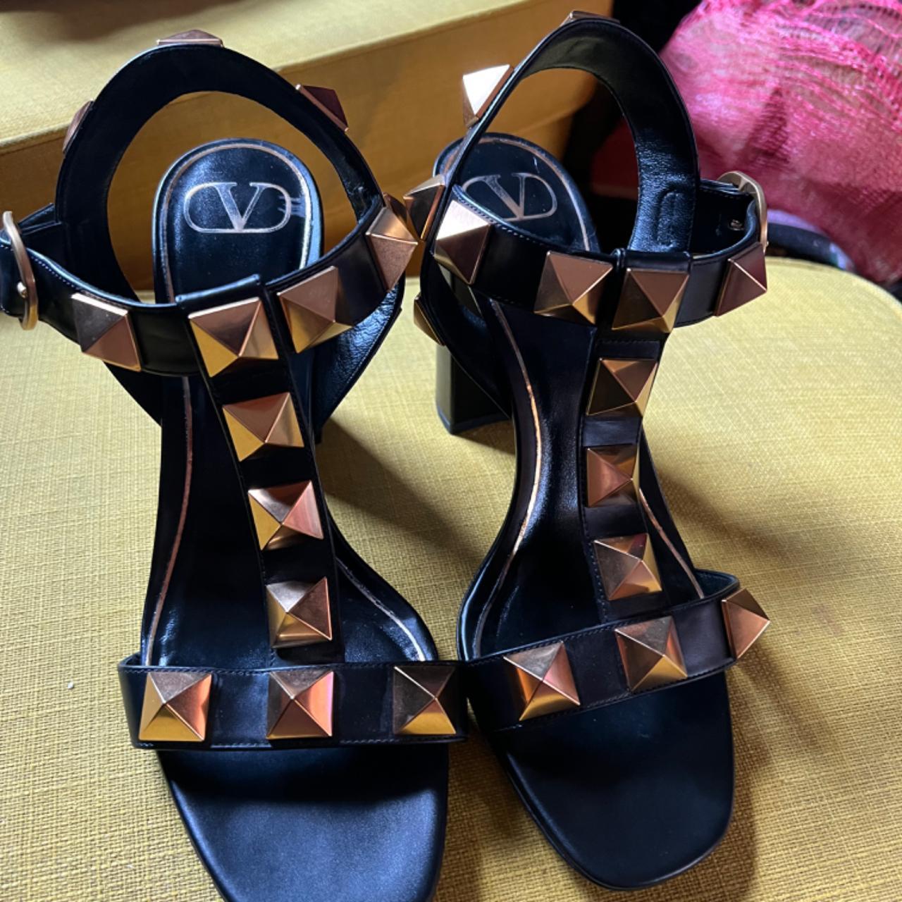 Worn twice, Valentino Roman stud sandals 90mm heel.... - Depop