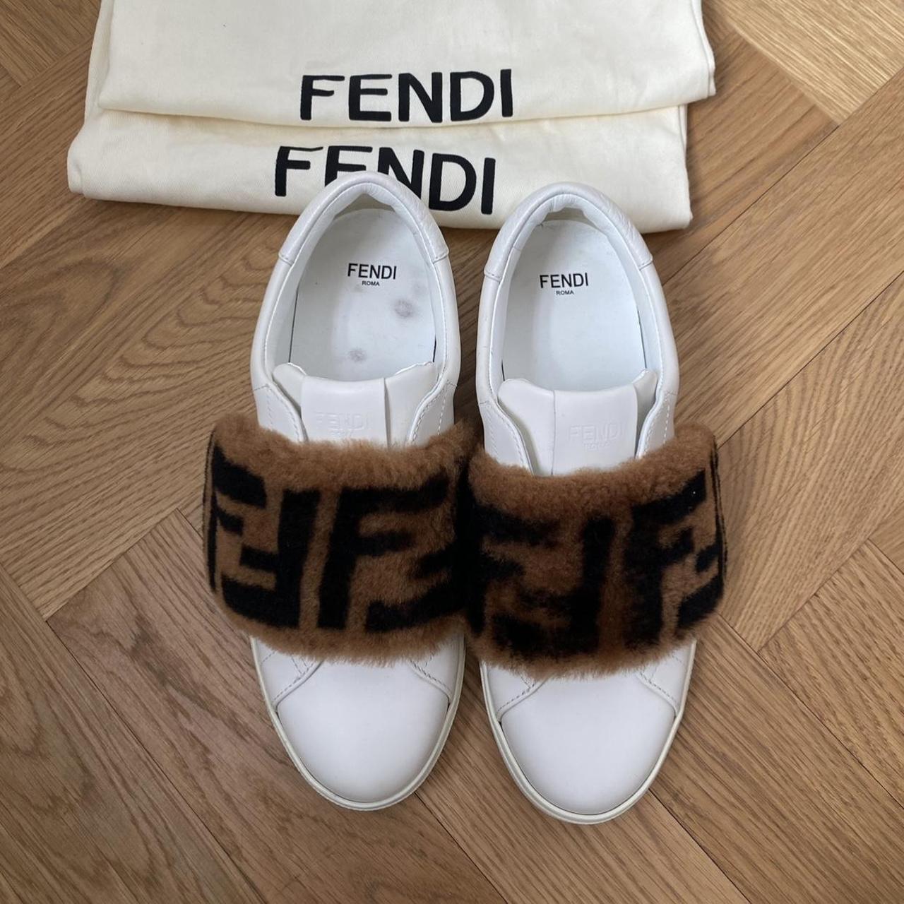 Fendi Trainer Faux Fur White Size 36.5. Depop