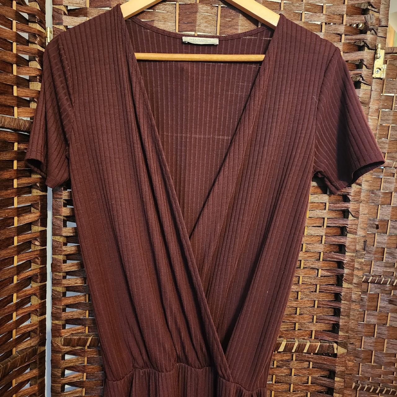 Zara Trafaluc A W Burgundy One Piece Depop