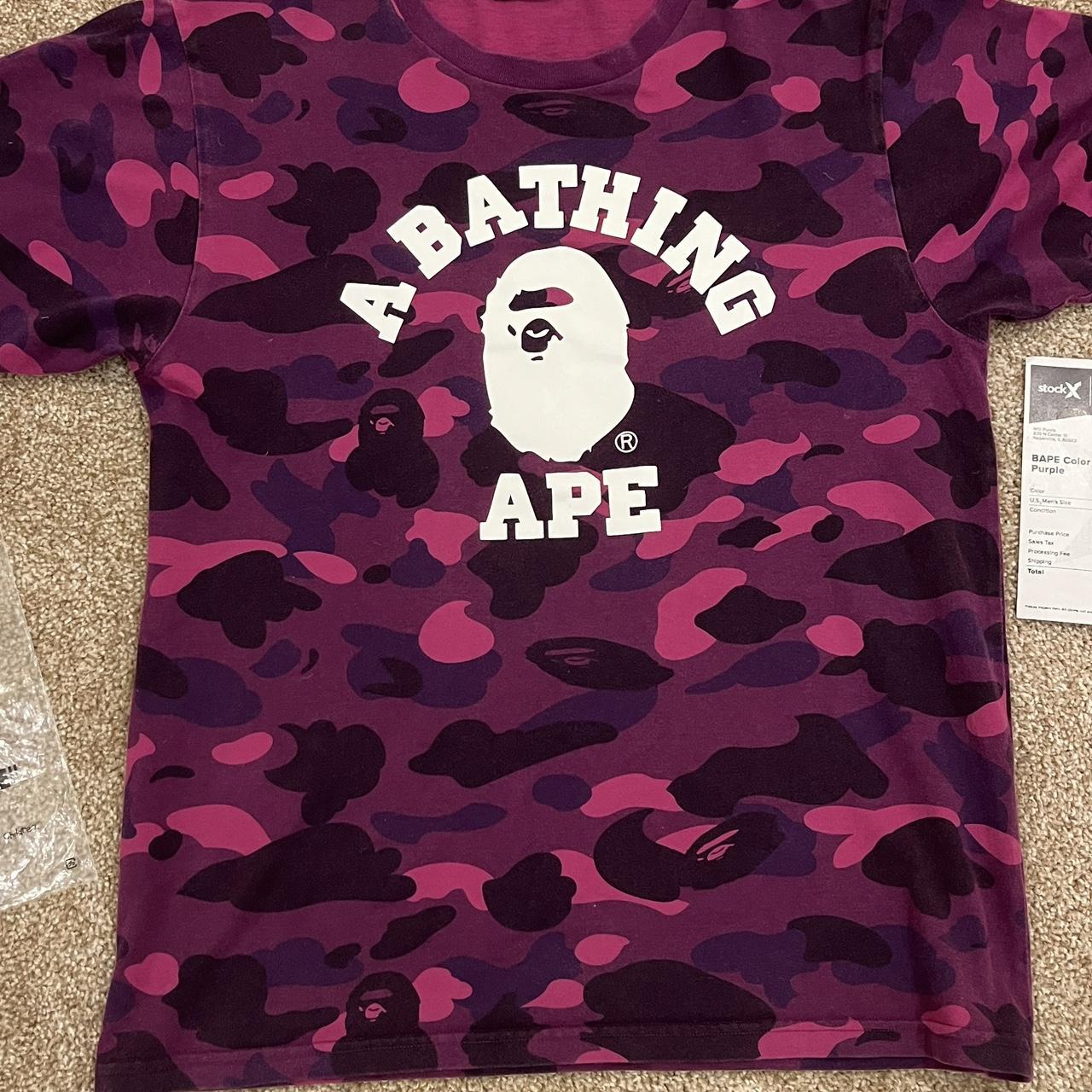 Bape Color College Camo Tee Purple - Depop