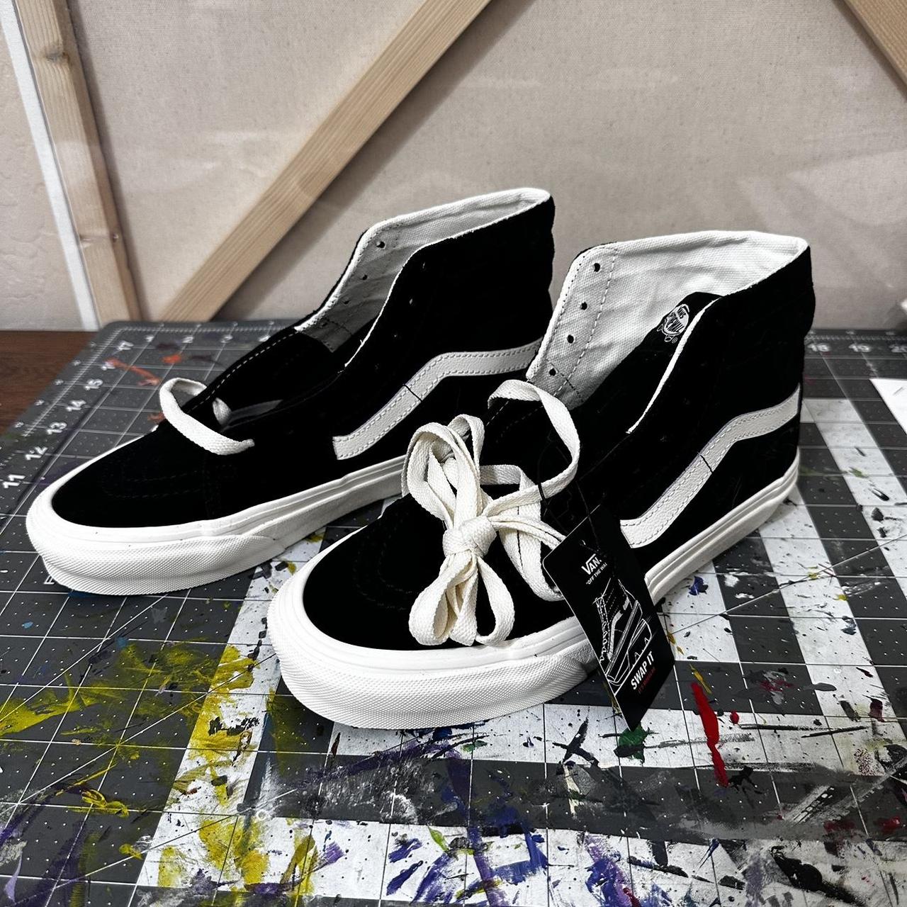 new vans 6.5 mens 8 womens offwhite color and its a Depop