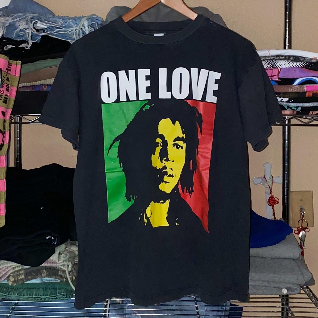 Vintage 90's Bob Marley 🍃 “One Love” 🇬🇳 retro men's... - Depop