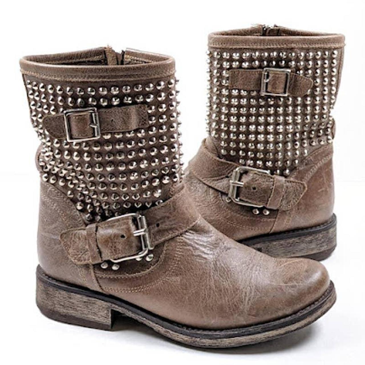 Biker hot sale boots taupe