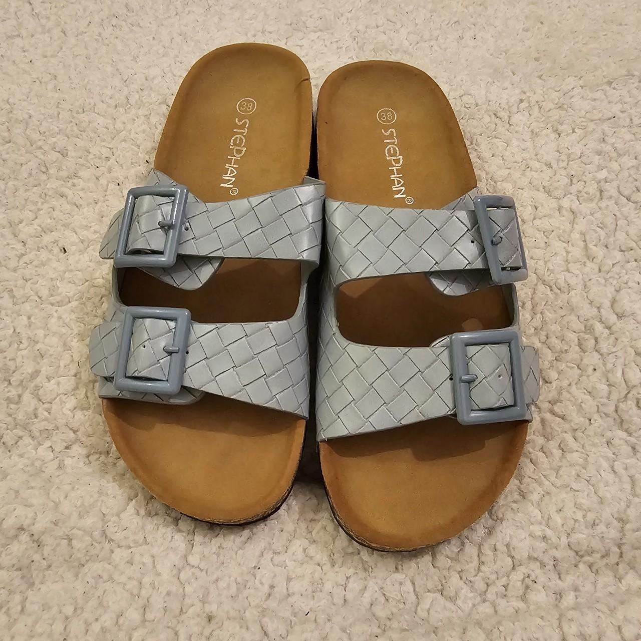 Baby blue sandals Size 5 Never worn Please message... - Depop