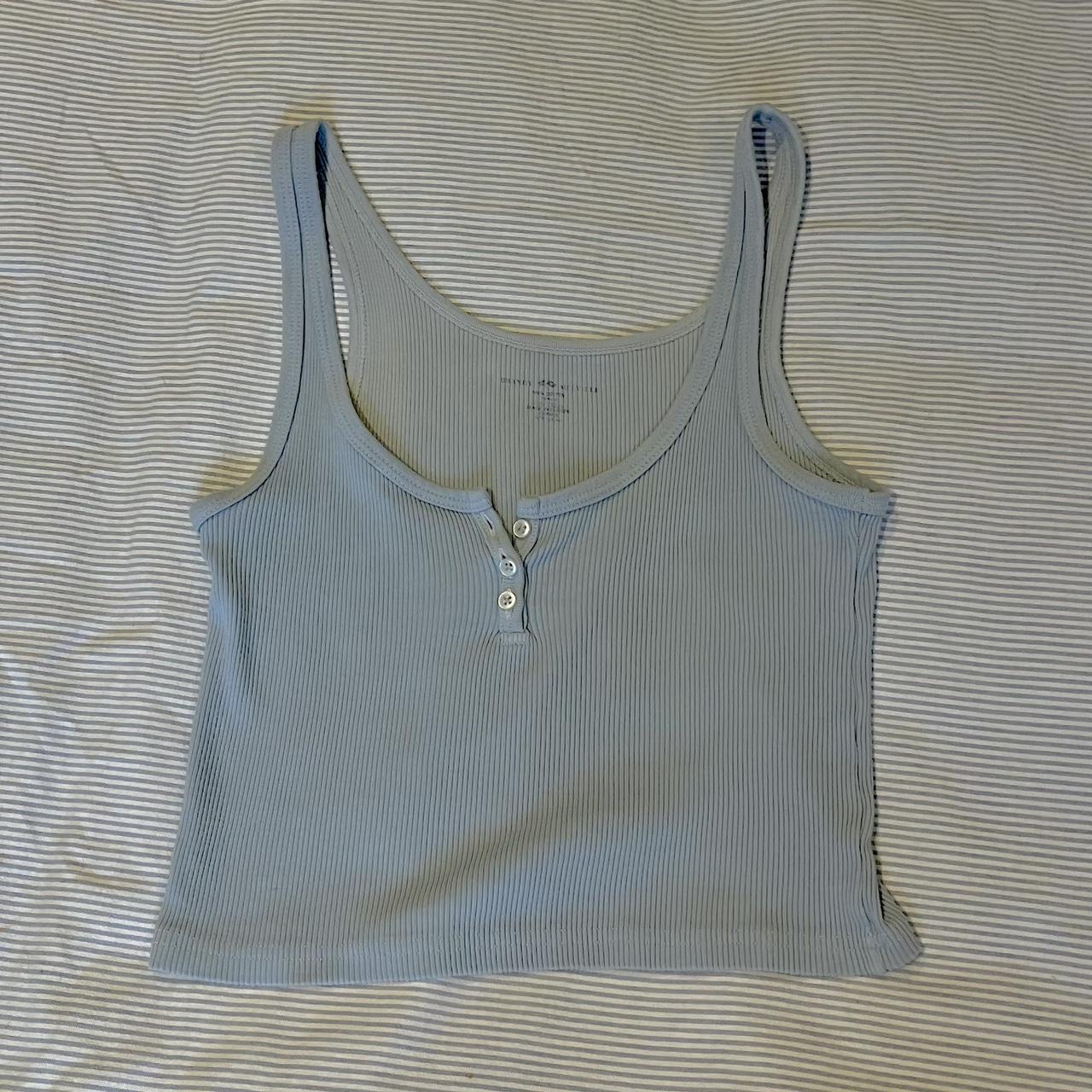 BRANDY MELVILLE baby blue tank top size fits S/M 2... - Depop