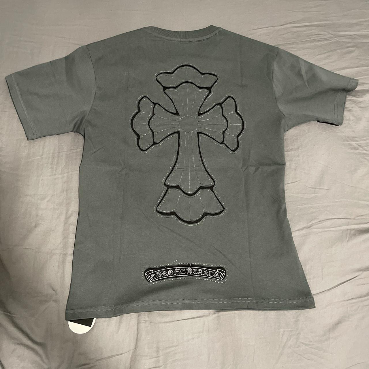 Chrome Hearts Men's Grey and Black Tshirt Depop