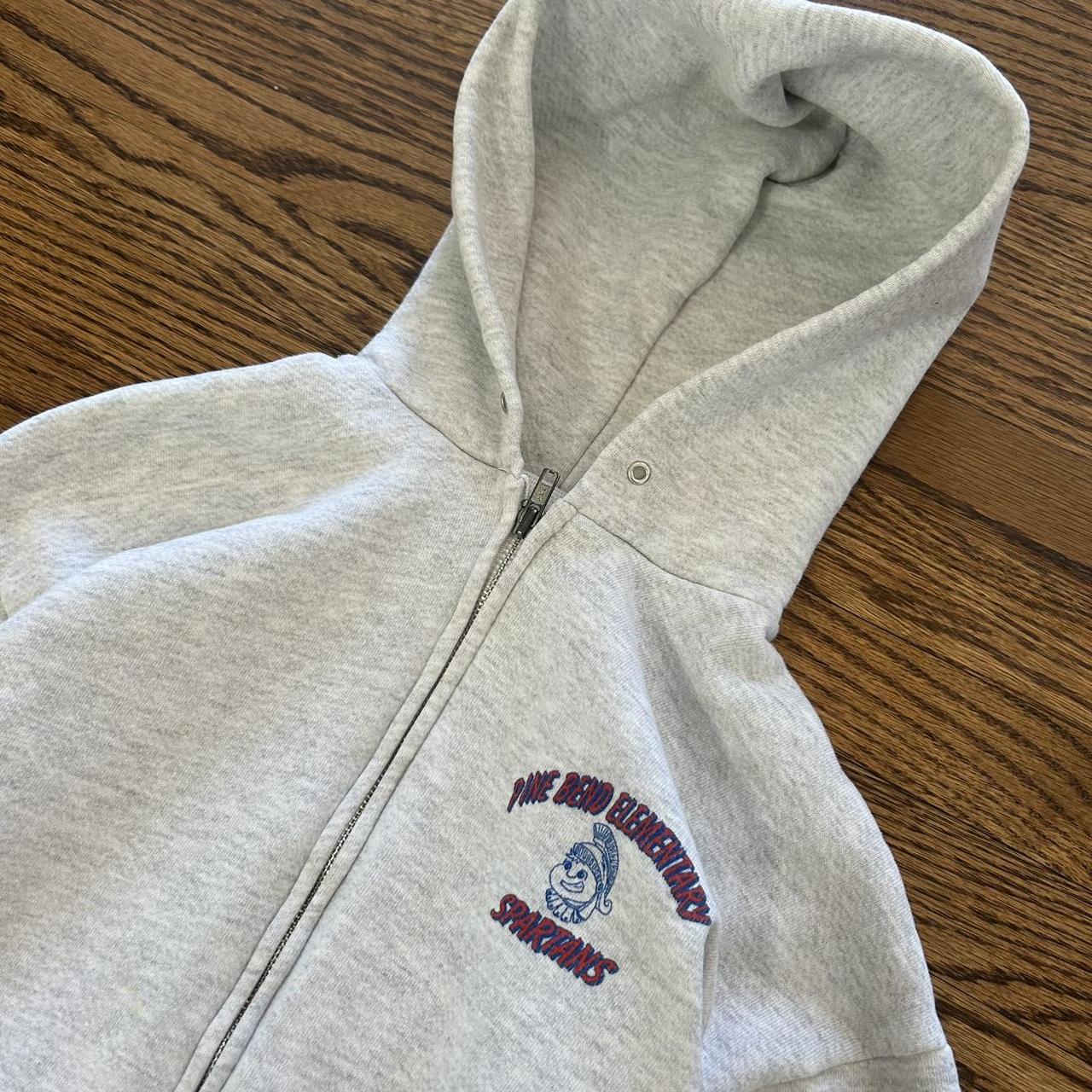 Hanes Men's Grey and Blue Hoodie | Depop