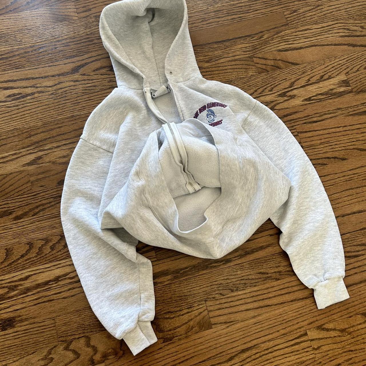 Hanes Men's Grey and Blue Hoodie | Depop