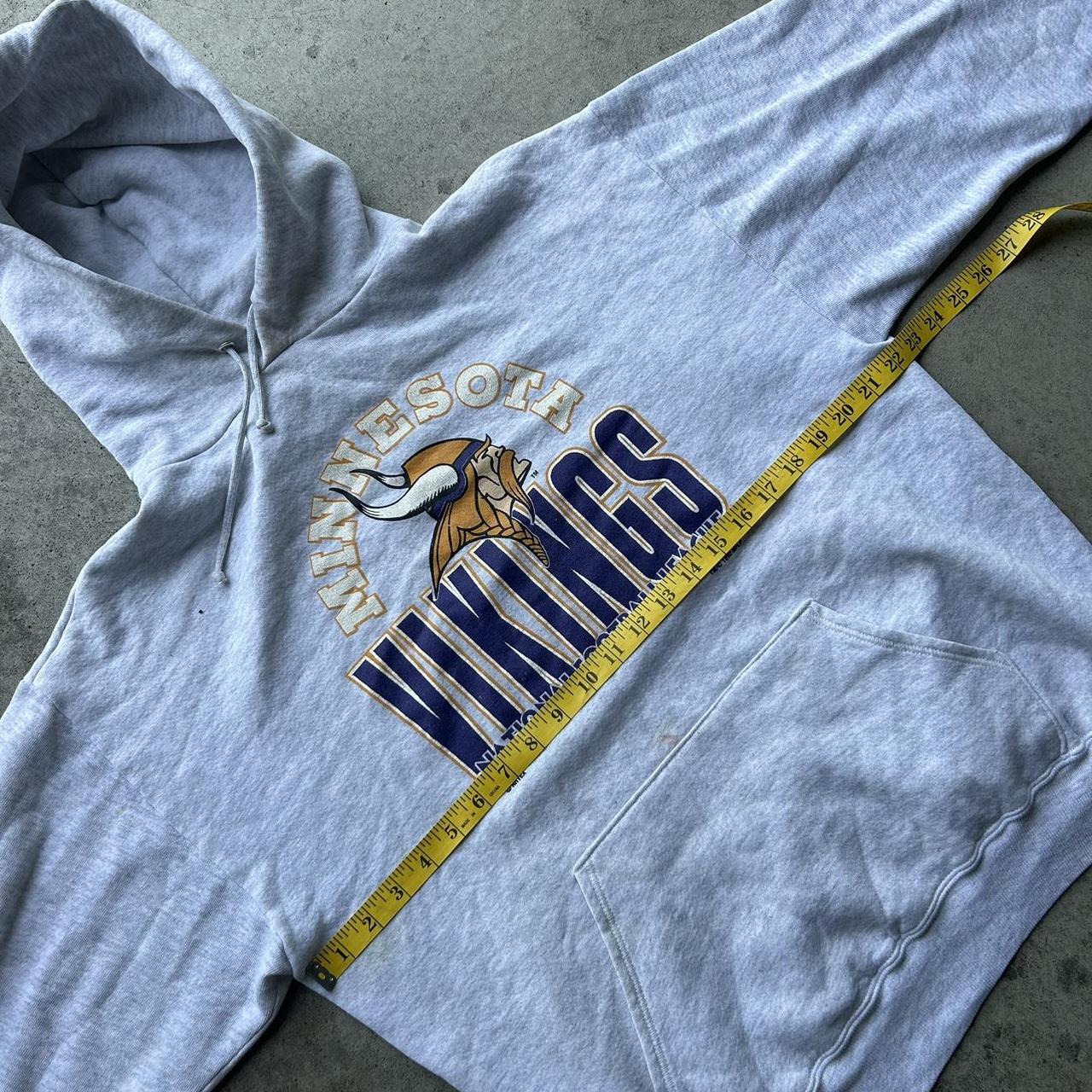 90s Vintage NFL Grey Vikings fleece Crewneck - Depop