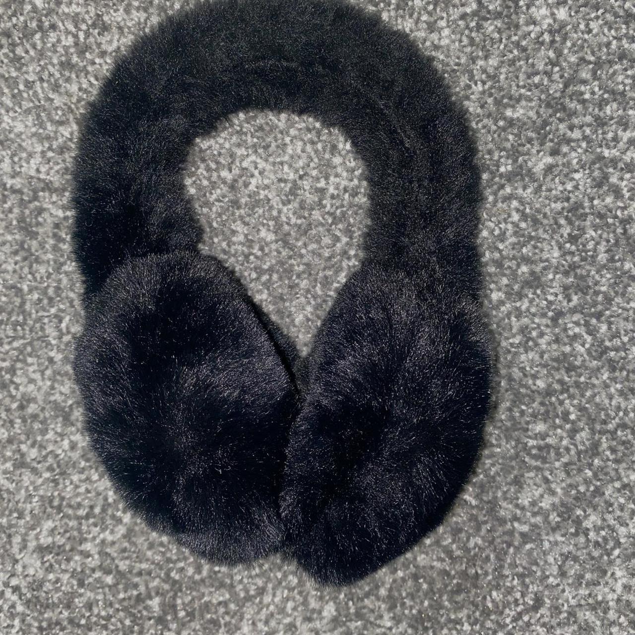 Cute black earmuffs super fluffy