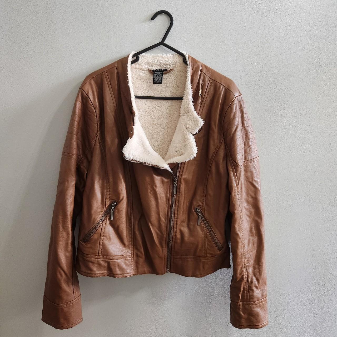 rue 21 brown leather jacket