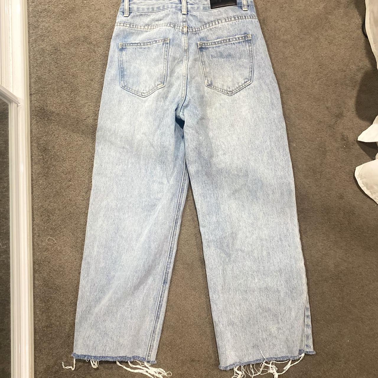 glassons wide leg denim jeans size 8 but the bottom... - Depop