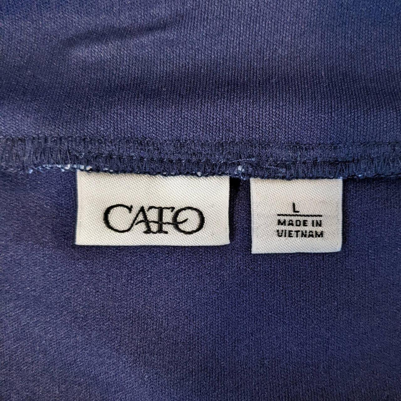 Cato Asymmetrical Hem Navy and White Knee Length... - Depop