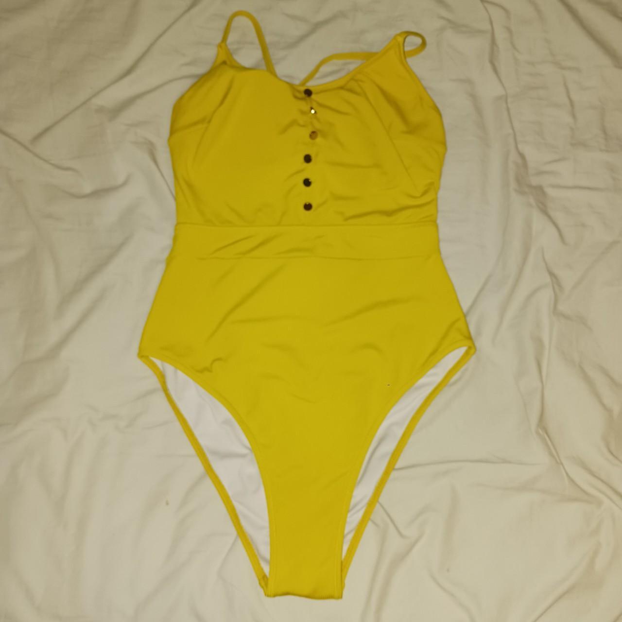 Mustard yellow onepiece swimsuit Color is... Depop