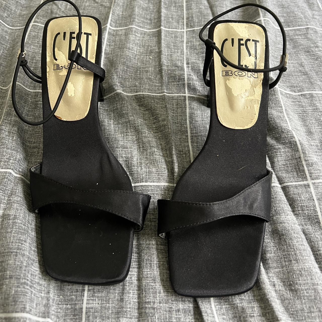 black square front heels