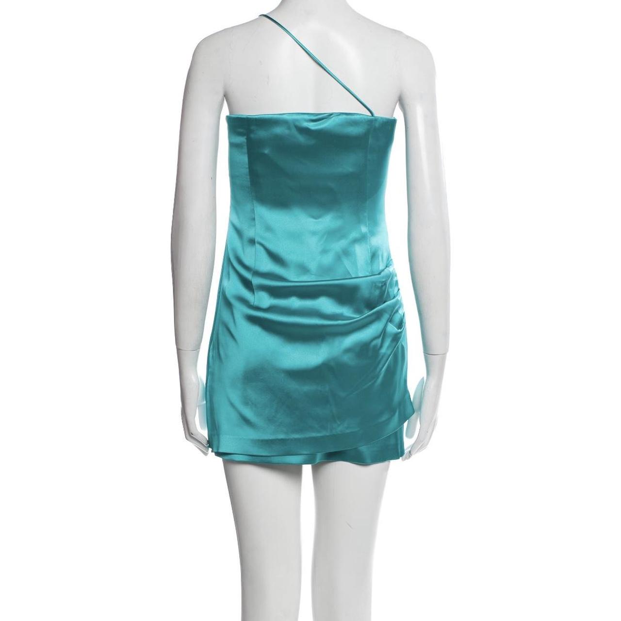 Gauge81 Satin Mini Dress Size Small Turquoise... Depop