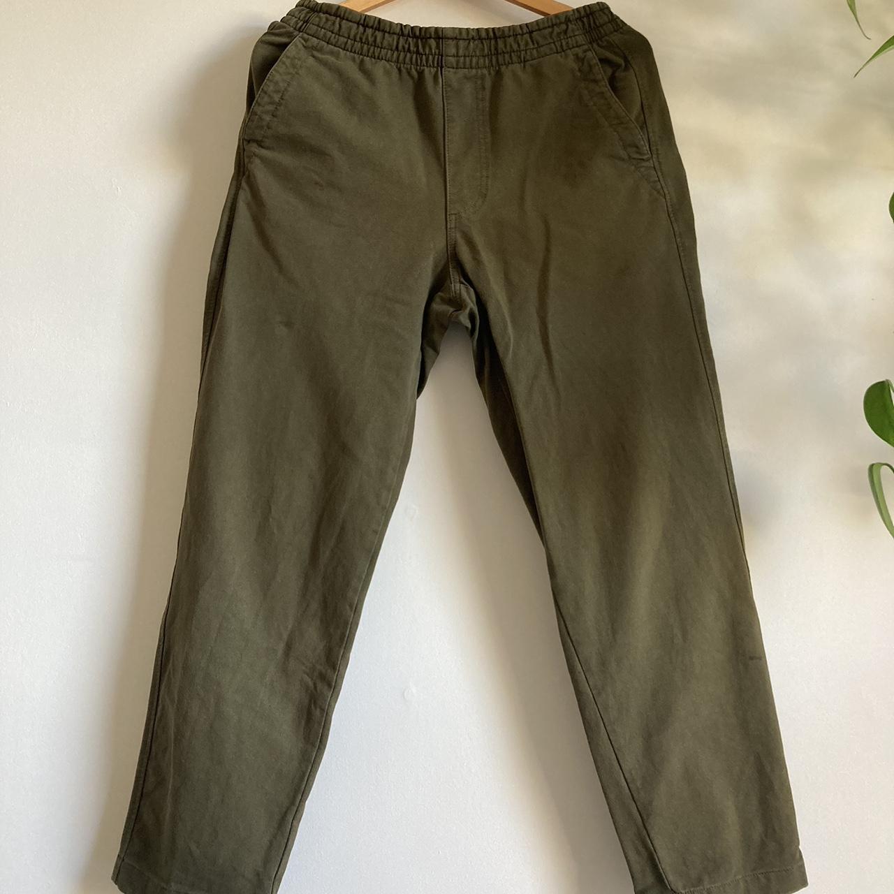 Forest Green Uniqlo cotton trousers. Size M. 33-33”... - Depop