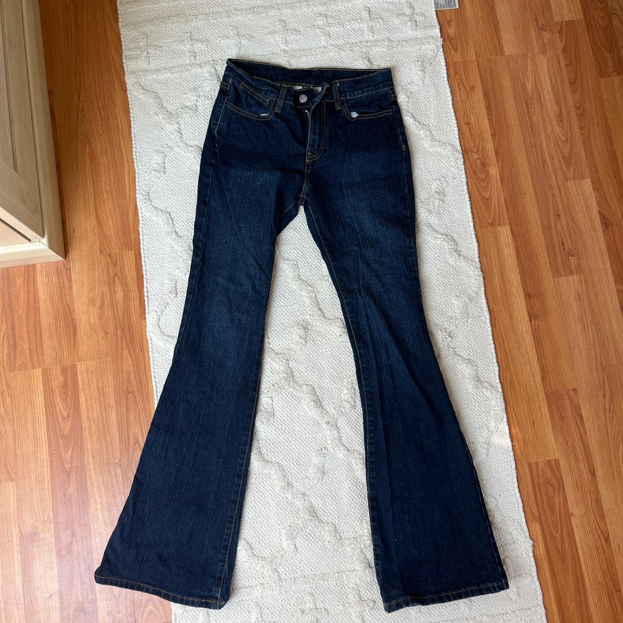 Brandy Melville denim flared jeans Size small - fits... - Depop