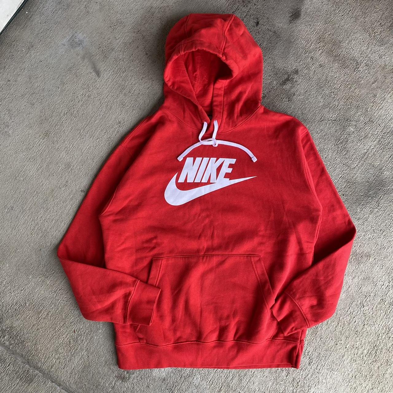 Y2K essential red Nike sportswear hoodie. Super... - Depop