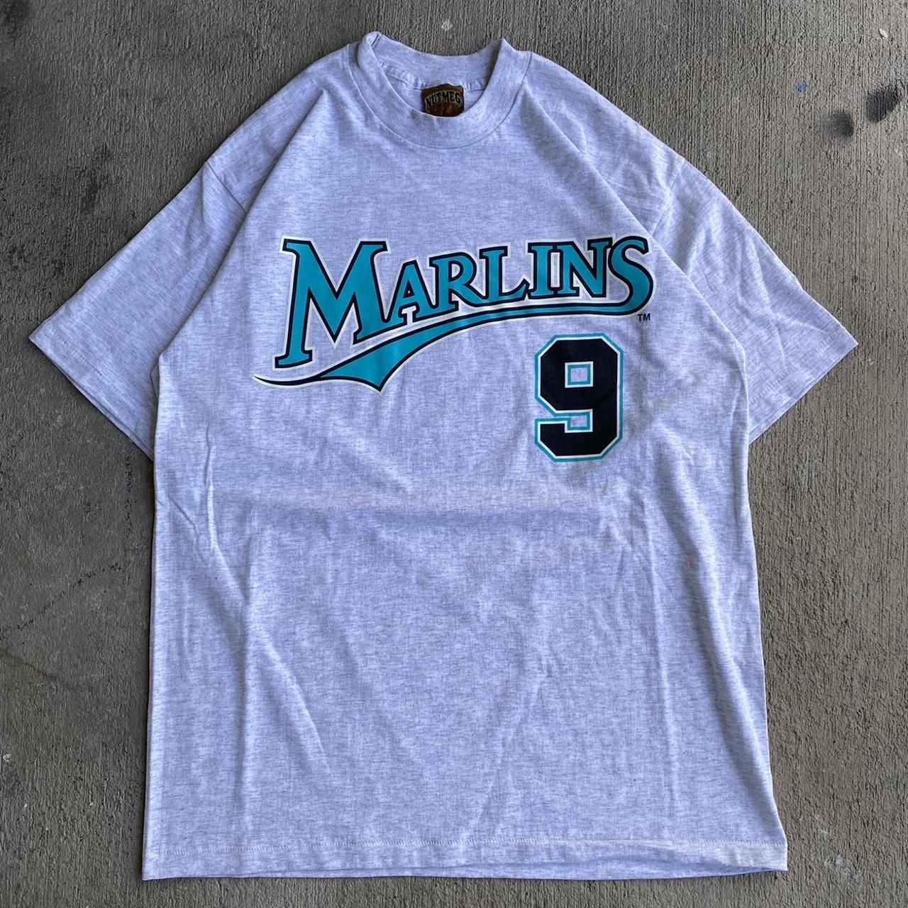 Vintage Miami Marlins Shirt Mens XL White Blue - Depop