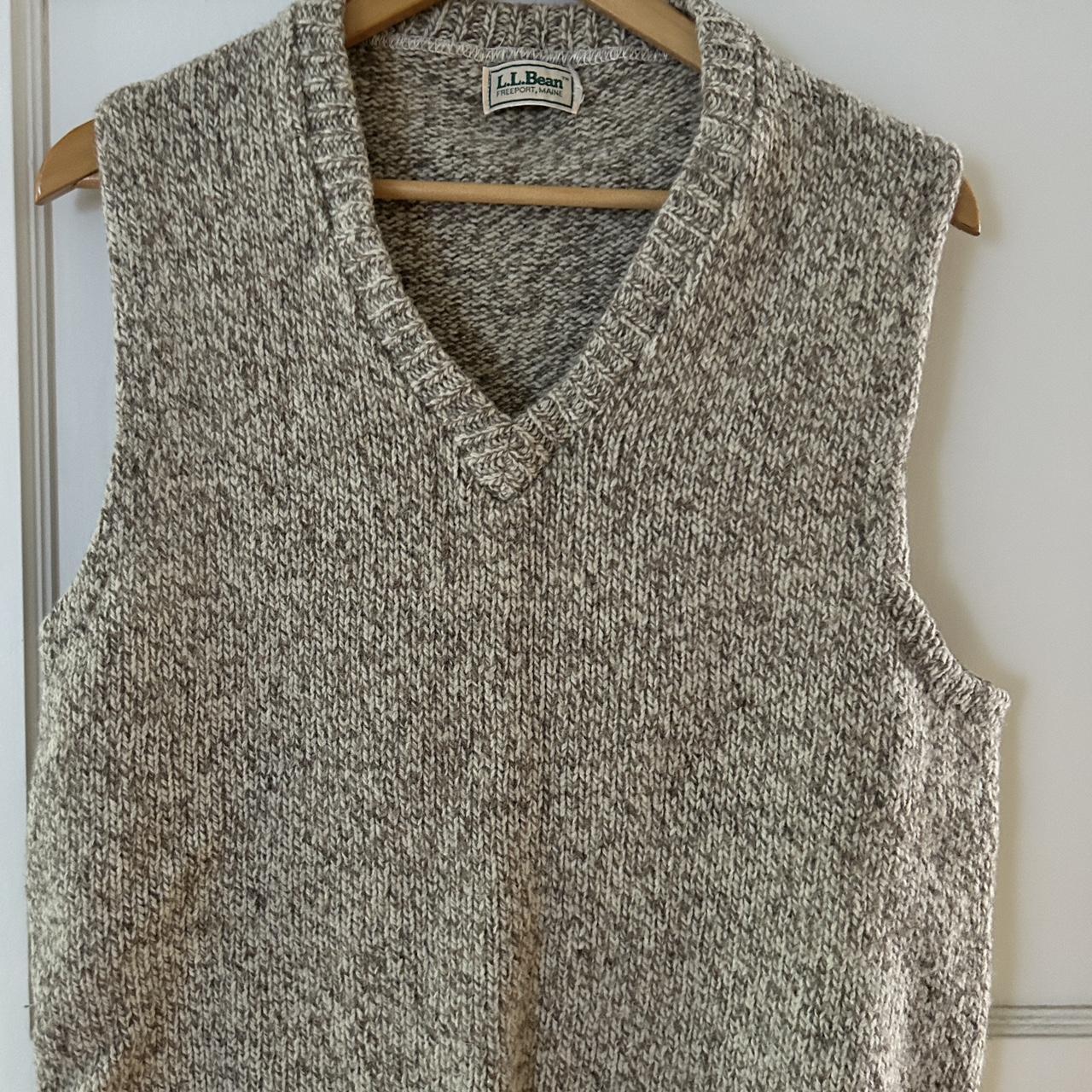 LL Bean oversized sweater vest in Heather grey/... - Depop