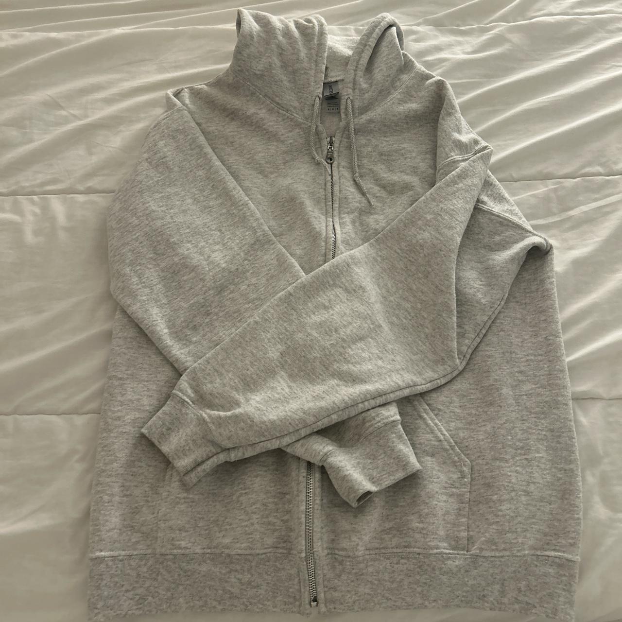 Grey zip up Super cute perfect condition Send offers! - Depop