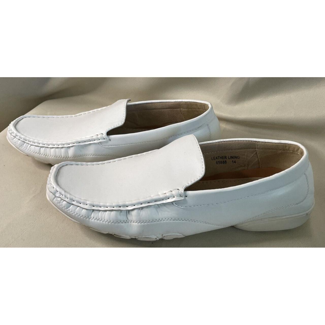 mens white leather slip on shoes