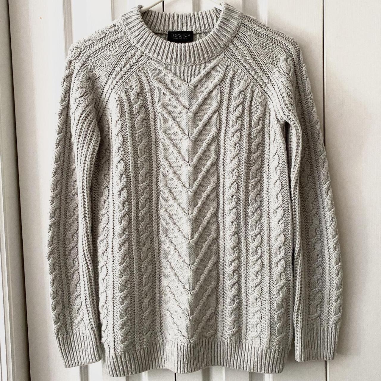 🌻 Top Shop Fisherman Cable Knit Grey Sweater🌻 Tag... - Depop