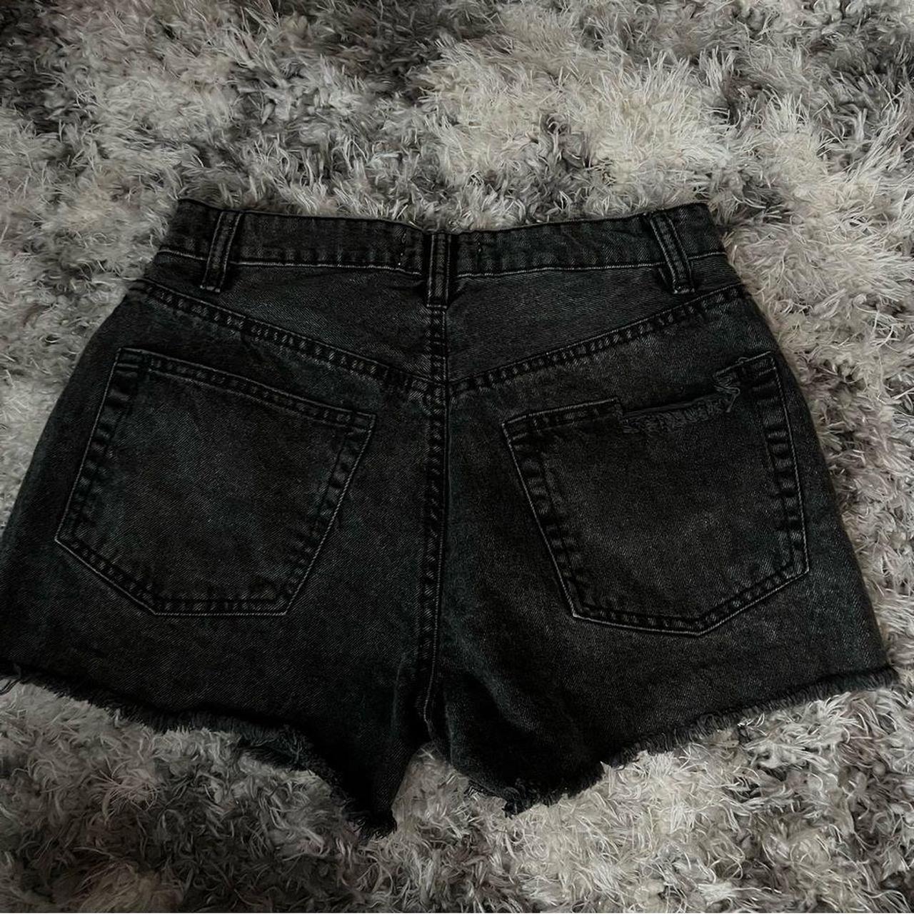 Refuge festival black denim acid wash jean shorts.... - Depop