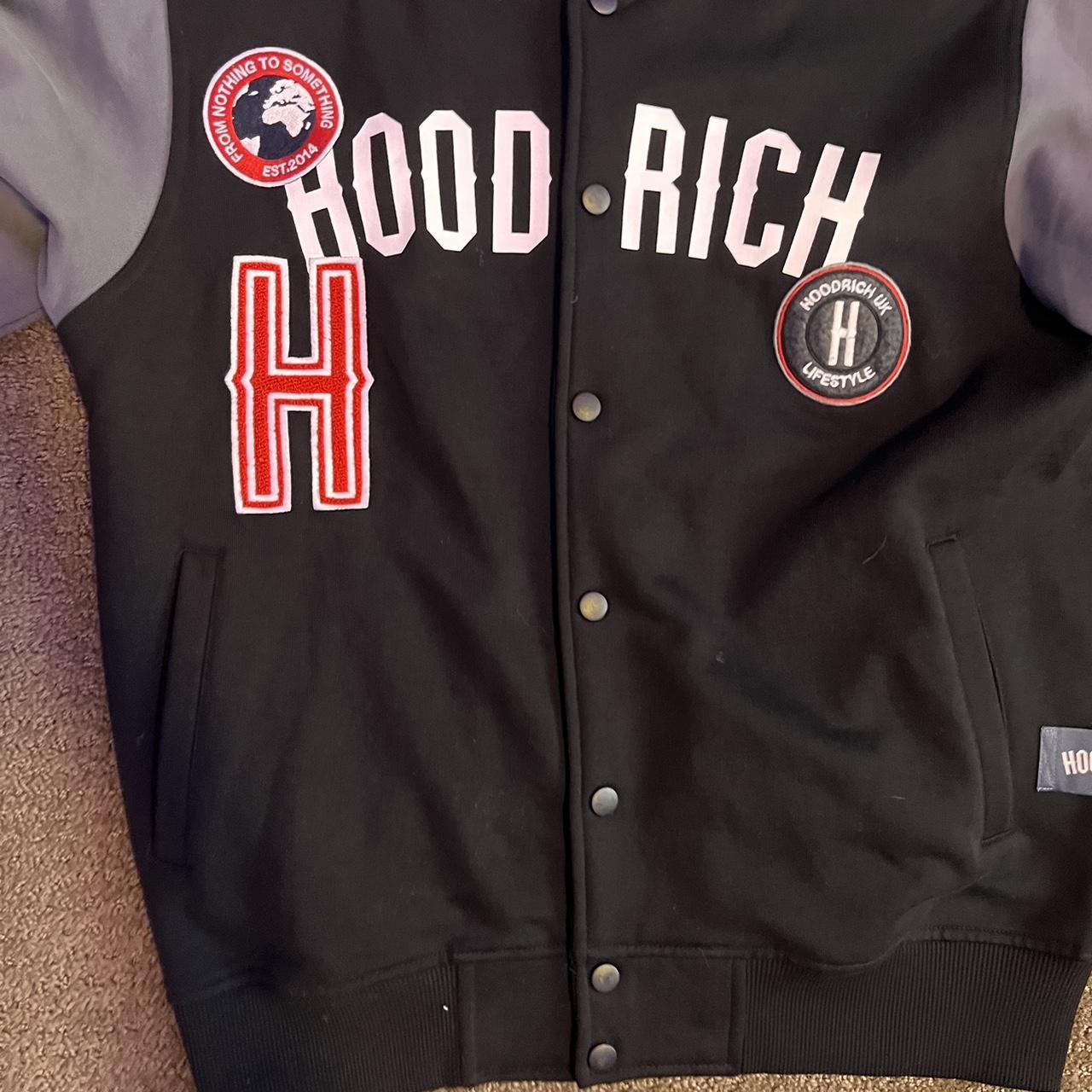 Hoodrich varsity jacket basically new worn once size... - Depop