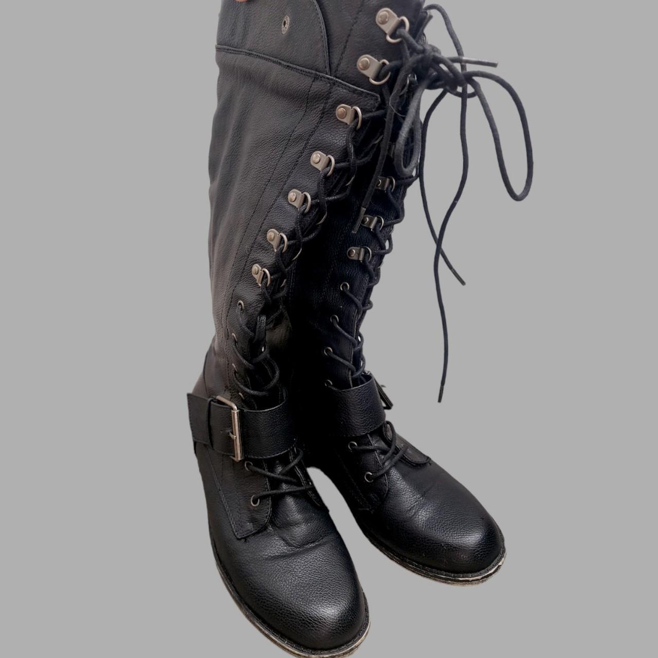 faux leather walking boots