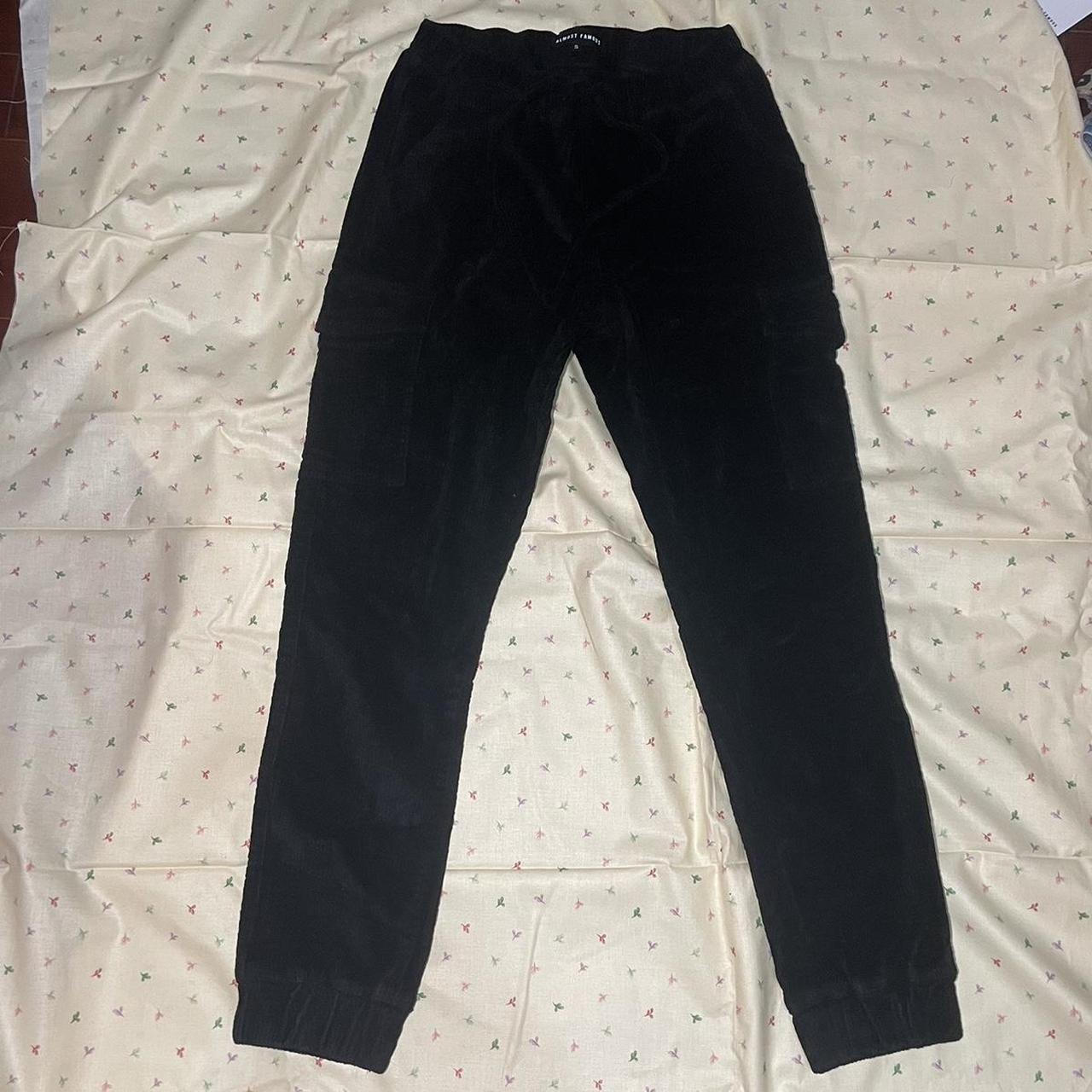 Black corduroy cargo pants (size s). This is brand - Depop