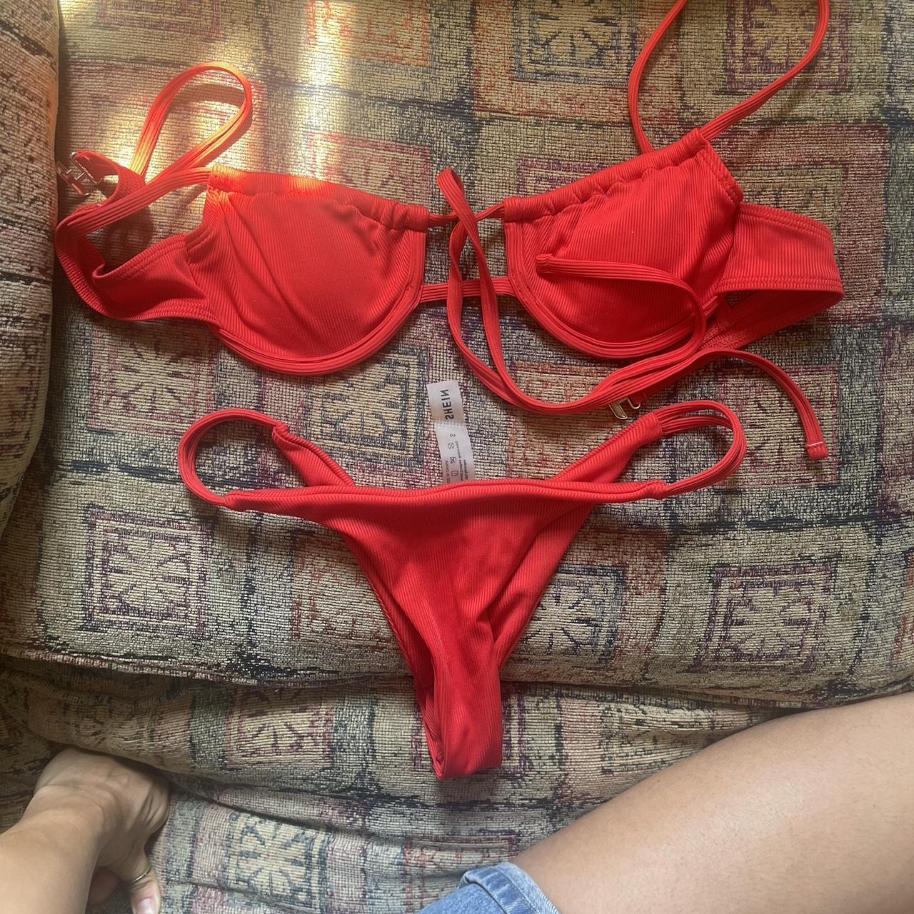 Underwire red bikini set, not used. Will do fast... - Depop