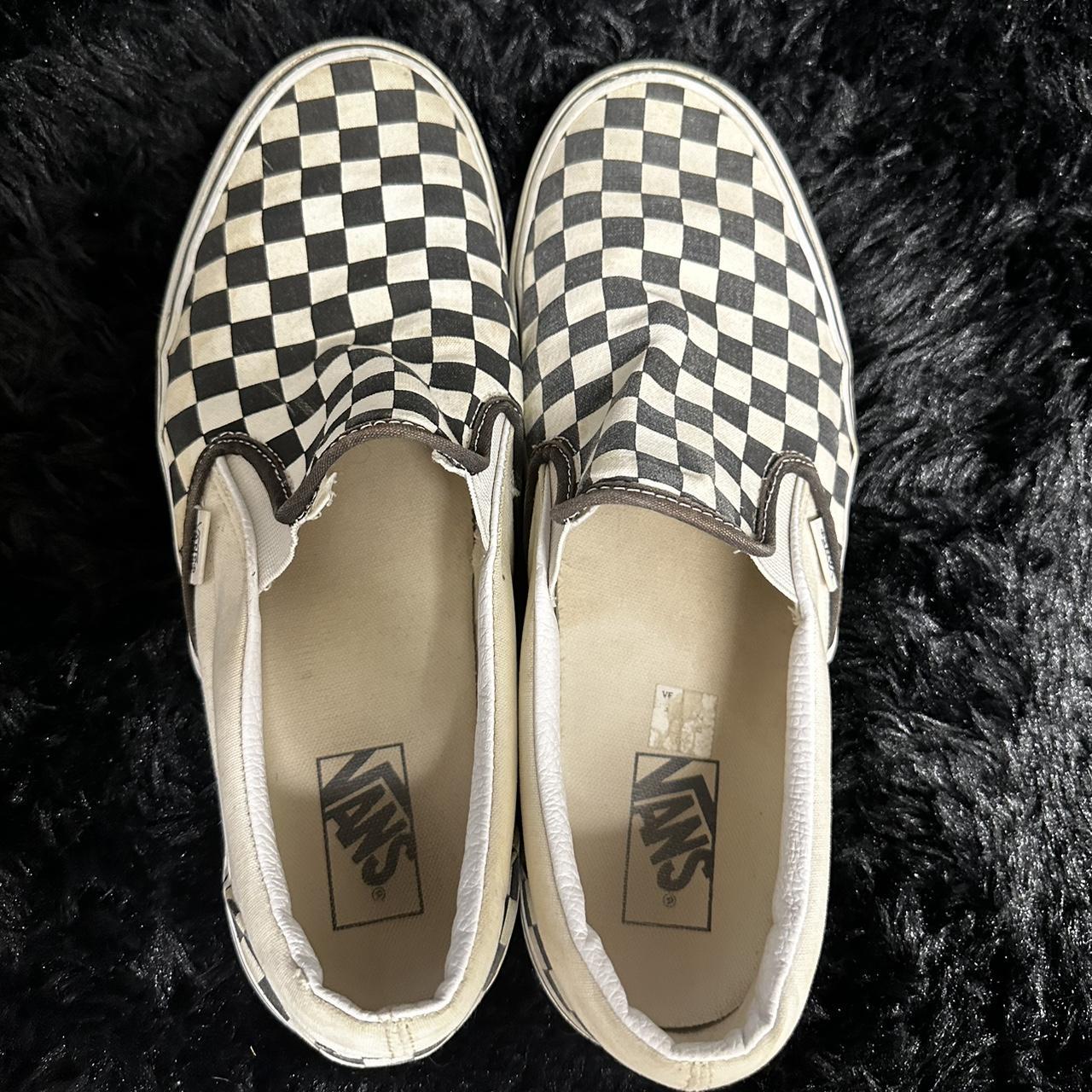 Used Vans Checkered Slip On Vans Size 12 Scuffed... - Depop