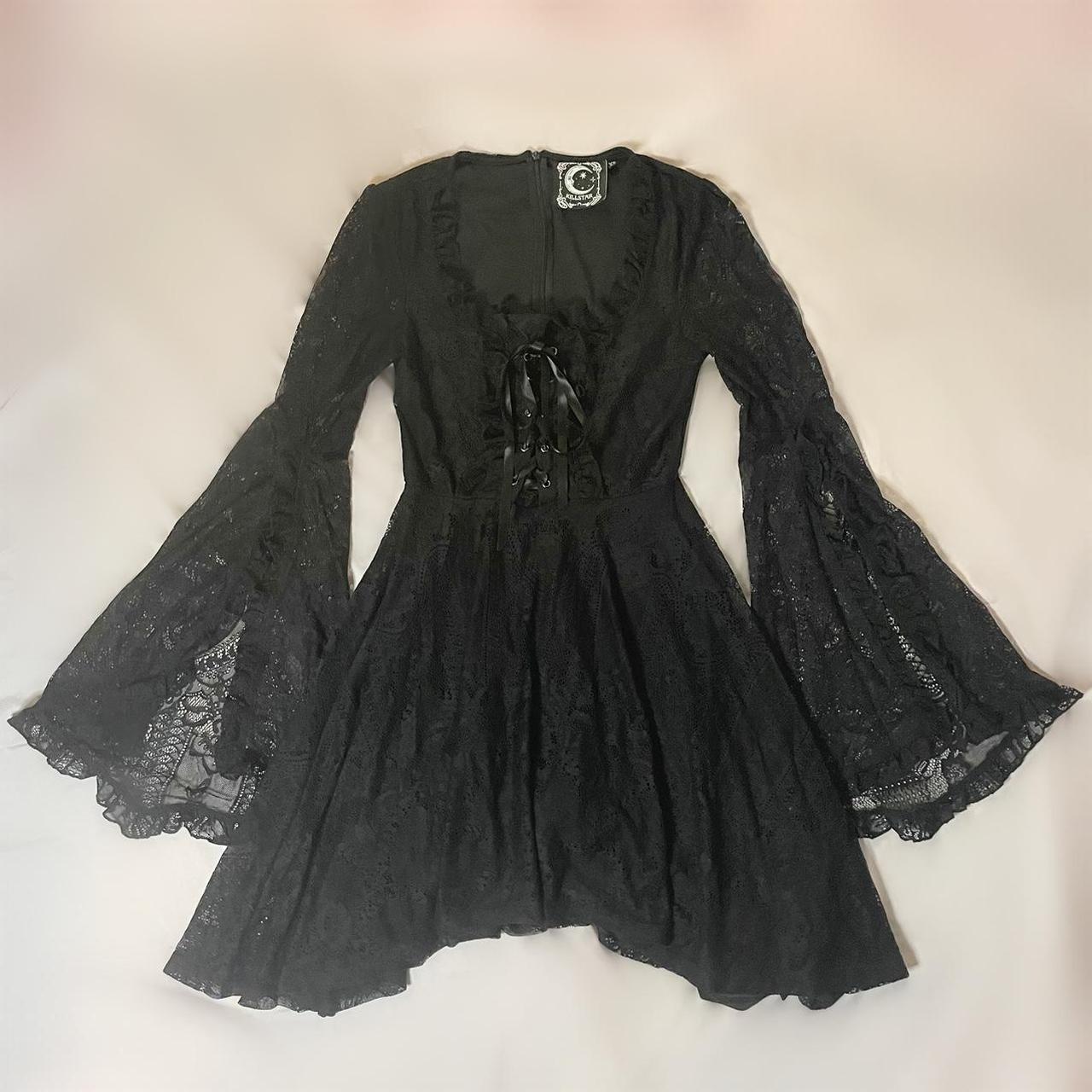 Gothic Kill Star Black Lace Up Dress In Great - Depop